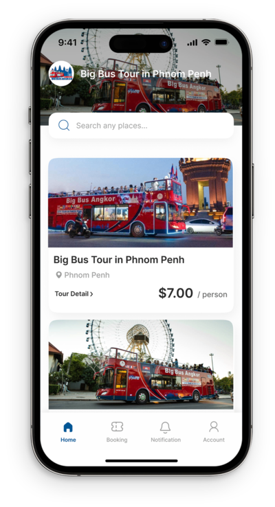 Big Bus Angkor mobile app by BookMe+