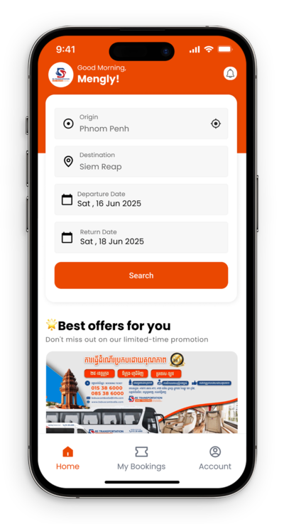 BS Transport mobile app by BookMe+