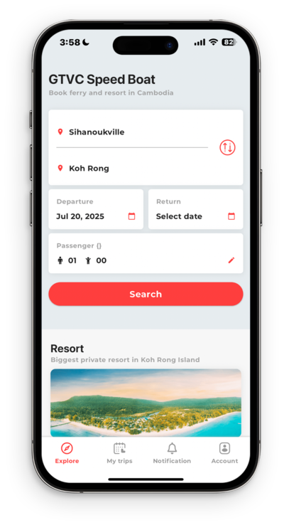 GTVC Speedboat mobile app by BookMe+