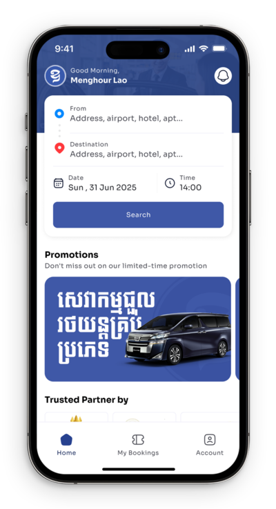 Oudong Transport mobile app by BookMe+