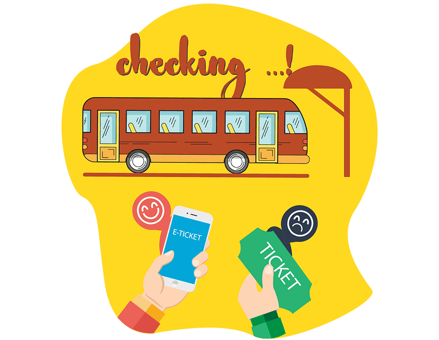 Bookmebus landing page eticket vector